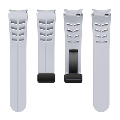 For Sansung Galaxy Watch 5 Pro 45mm Richard Magnetic Folding Black Buckle Silicone Watch Band(Light Gray) by bashfashion