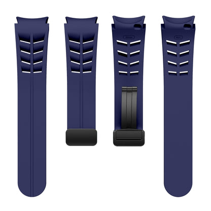 For Sansung Galaxy Watch 5 Pro 45mm Richard Magnetic Folding Black Buckle Silicone Watch Band(Midnight Blue) by bashfashion