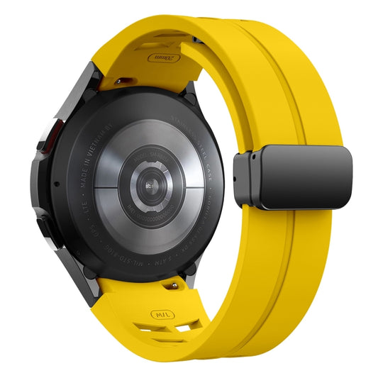 For Sansung Galaxy Watch 5 Pro 45mm Richard Magnetic Folding Black Buckle Silicone Watch Band(Yellow) by bashfashion