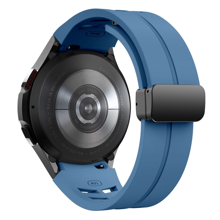 For Samsung Galaxy Watch 7 40 / 44mm Richard Magnetic Folding Black Buckle Silicone Watch Band(Blue) by bashfashion