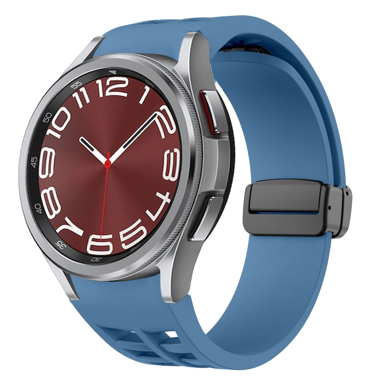 For Samsung Galaxy Watch 6 class 43 / 47mmic Richard Magnetic Folding Black Buckle Silicone Watch Band(Blue) by bashfashion