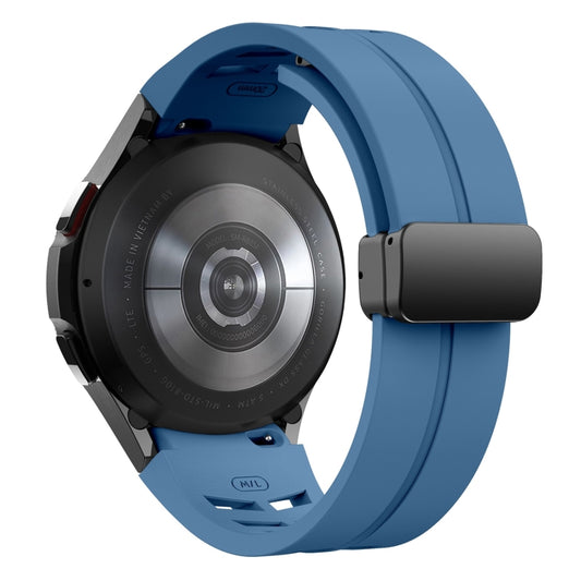 For Samsung Galaxy Watch 6 class 43 / 47mmic Richard Magnetic Folding Black Buckle Silicone Watch Band(Blue) by bashfashion