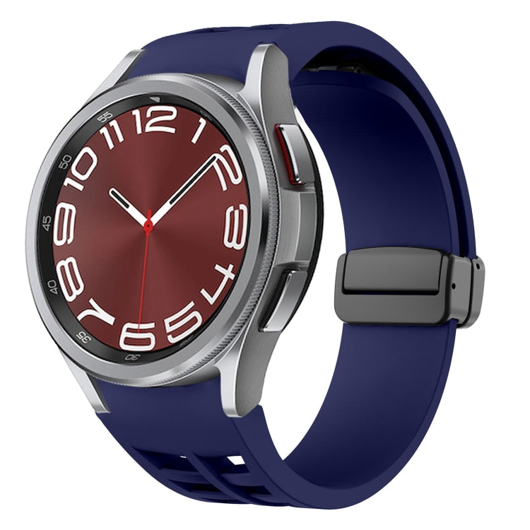 For Samsung Galaxy Watch 6 class 43 / 47mmic Richard Magnetic Folding Black Buckle Silicone Watch Band(Midnight Blue) by bashfashion
