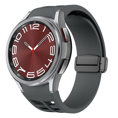 For Samsung Galaxy Watch 6 class 43 / 47mmic Richard Magnetic Folding Black Buckle Silicone Watch Band(Space gray) by bashfashion