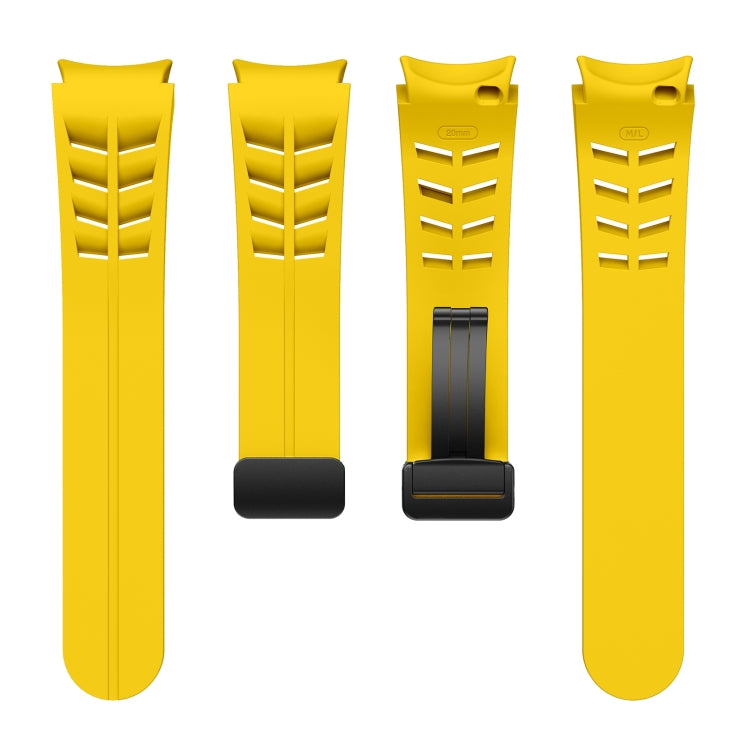 For Samsung Galaxy Watch 6 class 43 / 47mmic Richard Magnetic Folding Black Buckle Silicone Watch Band(Yellow) by bashfashion