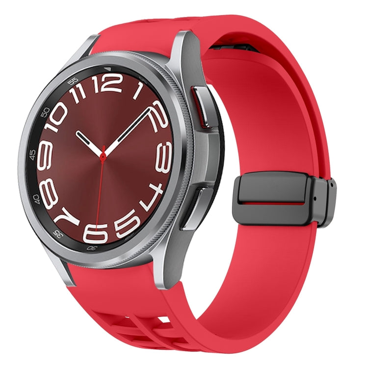 For Samsung Galaxy Watch 6 class 43 / 47mmic Richard Magnetic Folding Black Buckle Silicone Watch Band(Red) by bashfashion