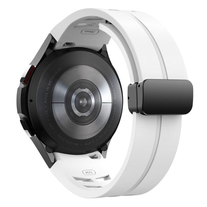 Fou Samsung Galaxy Watch 4 40 / 44mm Richard Magnetic Folding Black Buckle Silicone Watch Band(White) by bashfashion