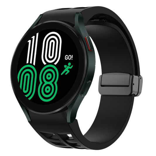 Fou Samsung Galaxy Watch 4 40 / 44mm Richard Magnetic Folding Black Buckle Silicone Watch Band(Black) by bashfashion