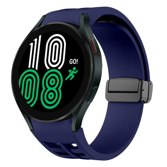Fou Samsung Galaxy Watch 4 40 / 44mm Richard Magnetic Folding Black Buckle Silicone Watch Band(Midnight Blue) by bashfashion