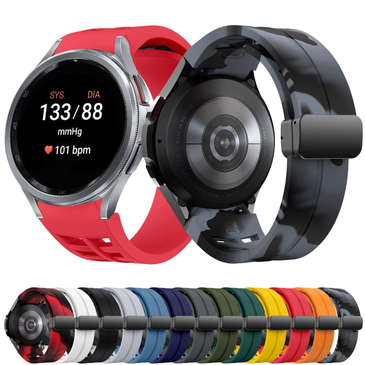 For Samsung Galaxy Watch 6 class 43 / 47mmic Richard Magnetic Folding Black Buckle Silicone Watch Band(Black) by bashfashion