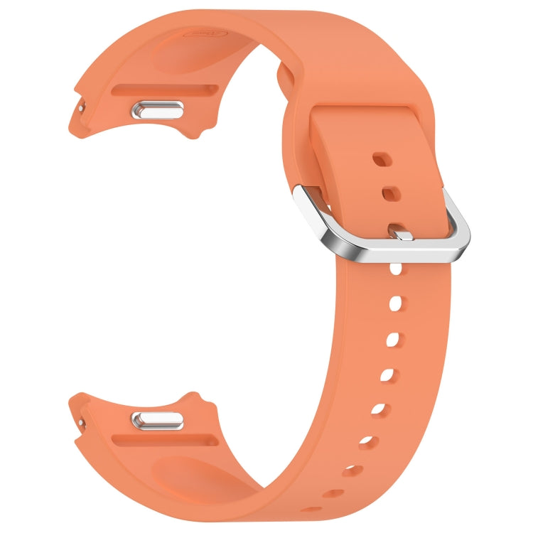For Samsung Galaxy Watch 6 Classic 47mm Solid Color Silver Buckle Quick Release Silicone Watch Band(Orange) by bashfashion