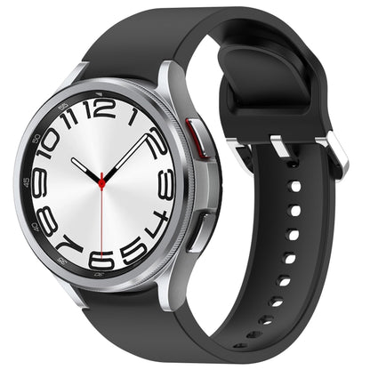 For Samsung Galaxy Watch 6 Classic 47mm Solid Color Silver Buckle Quick Release Silicone Watch Band(Black) by bashfashion