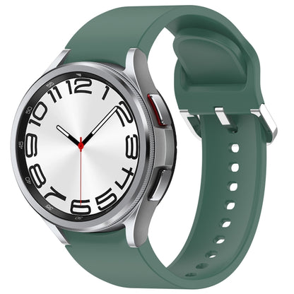 For Samsung Galaxy Watch 6 Classic 47mm Solid Color Silver Buckle Quick Release Silicone Watch Band(Green) by bashfashion