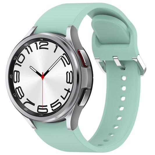 For Samsung Galaxy Watch 6 Classic 47mm Solid Color Silver Buckle Quick Release Silicone Watch Band(Teal) by bashfashion