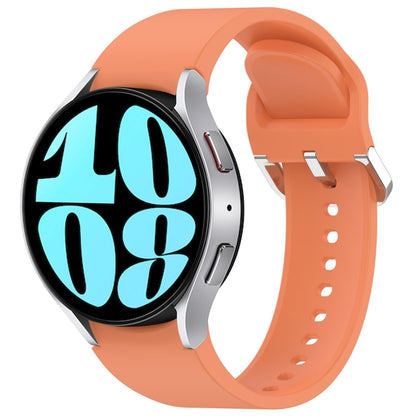 For Samsung Galaxy Watch 6 40mm Solid Color Silver Buckle Quick Release Silicone Watch Band(Orange) by bashfashion