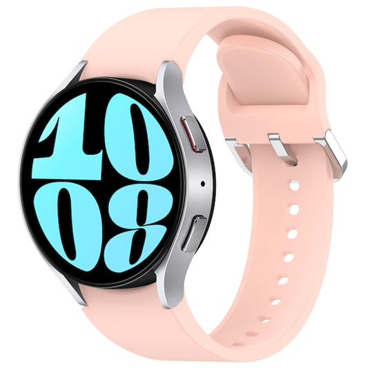 For Samsung Galaxy Watch 6 40mm Solid Color Silver Buckle Quick Release Silicone Watch Band(Pink) by bashfashion