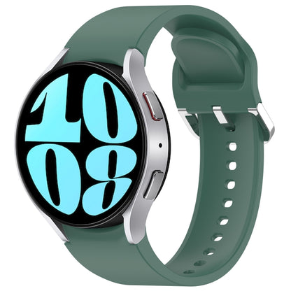 For Samsung Galaxy Watch 6 40mm Solid Color Silver Buckle Quick Release Silicone Watch Band(Green) by bashfashion