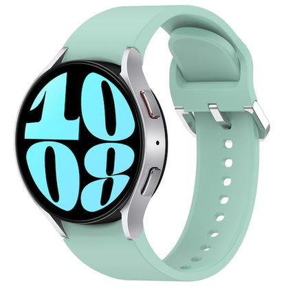 For Samsung Galaxy Watch 6 40mm Solid Color Silver Buckle Quick Release Silicone Watch Band(Teal) by bashfashion