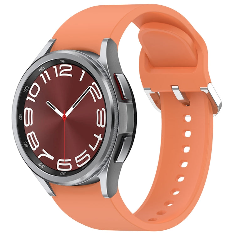 For Samsung Galaxy Watch 6 Classic 43mm Solid Color Silver Buckle Quick Release Silicone Watch Band(Orange) by bashfashion