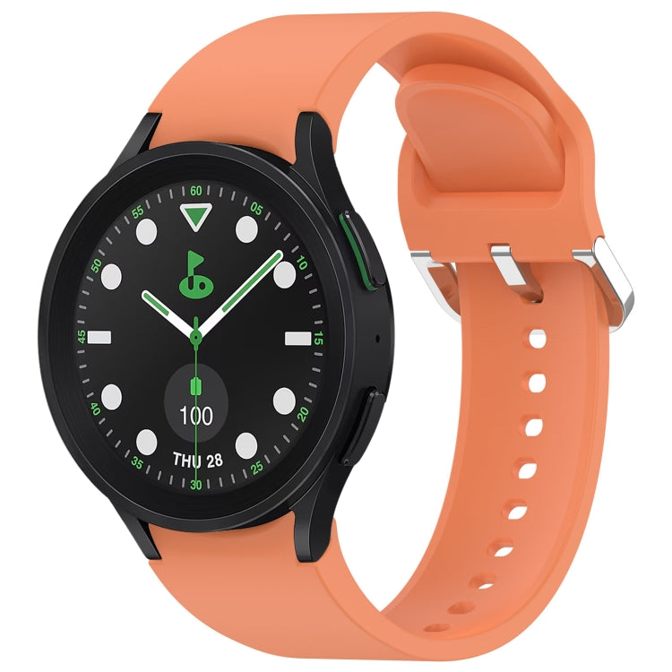 For Samsung Galaxy watch 5 Pro Golf Edition Solid Color Silver Buckle Quick Release Silicone Watch Band(Orange) by bashfashion