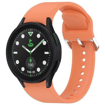 For Samsung Galaxy watch 5 Pro Golf Edition Solid Color Silver Buckle Quick Release Silicone Watch Band(Orange) by bashfashion