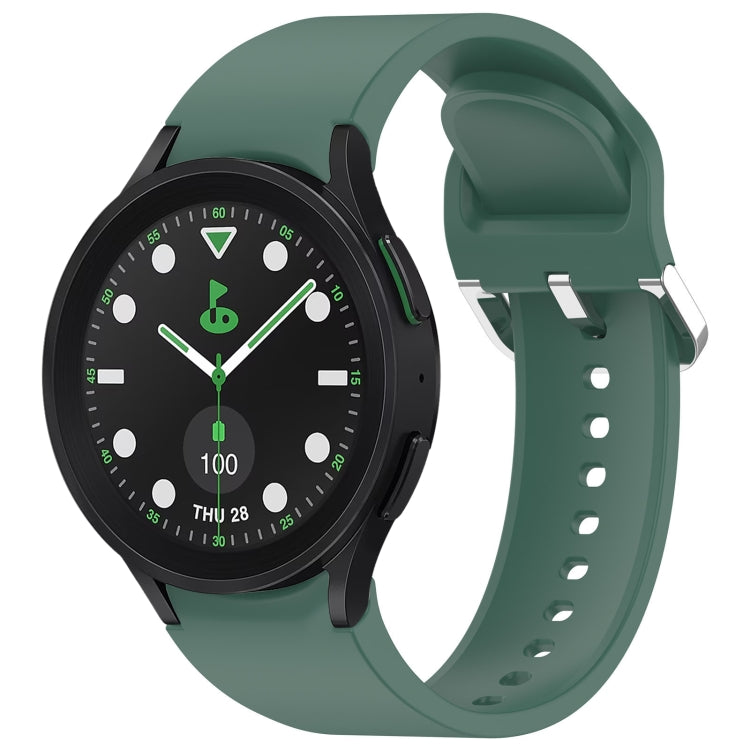 For Samsung Galaxy watch 5 Pro Golf Edition Solid Color Silver Buckle Quick Release Silicone Watch Band(Green) by bashfashion
