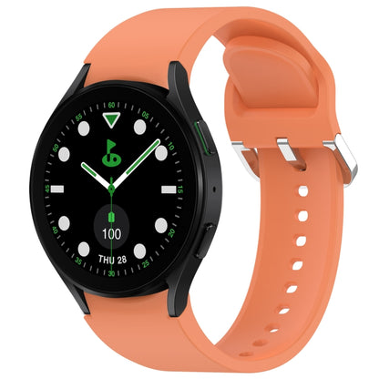 For Samsung Galaxy watch 5 Golf Edition Solid Color Silver Buckle Quick Release Silicone Watch Band(Orange) by bashfashion