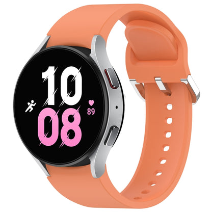For Samsung Galaxy Watch 5 44mm Solid Color Silver Buckle Quick Release Silicone Watch Band(Orange) by bashfashion