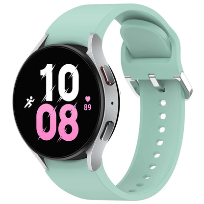 For Samsung Galaxy Watch 5 44mm Solid Color Silver Buckle Quick Release Silicone Watch Band(Teal) by bashfashion