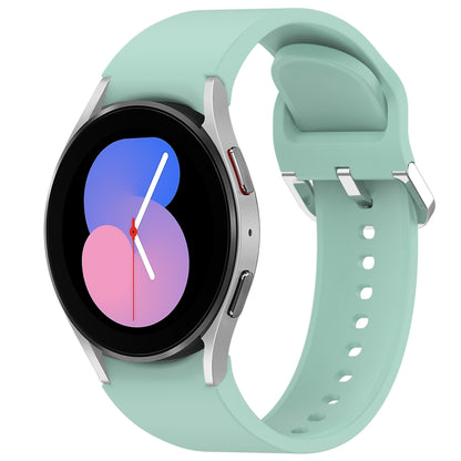 For Samsung Galaxy Watch 5 40mm Solid Color Silver Buckle Quick Release Silicone Watch Band(Teal) by bashfashion