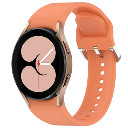 For Samsung Galaxy Watch 4 40mm Solid Color Silver Buckle Quick Release Silicone Watch Band(Orange) by bashfashion