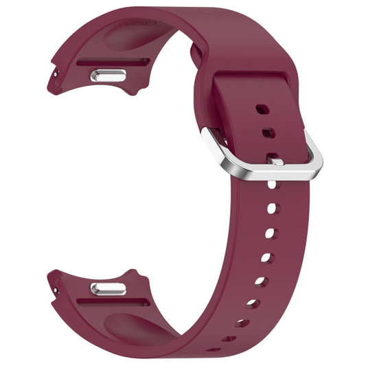 For Samsung Galaxy Watch 4 40mm Solid Color Silver Buckle Quick Release Silicone Watch Band(Wine Red) by bashfashion