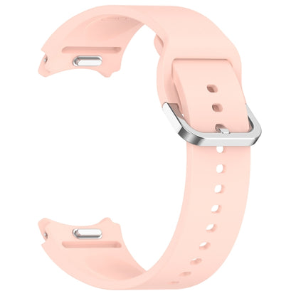 For Samsung Galaxy Watch 7 44mm Solid Color Silver Buckle Quick Release Silicone Watch Band(Pink) by bashfashion