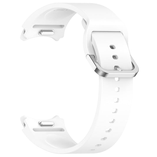 For Samsung Galaxy Watch 7 40mm Solid Color Silver Buckle Quick Release Silicone Watch Band(White) by bashfashion