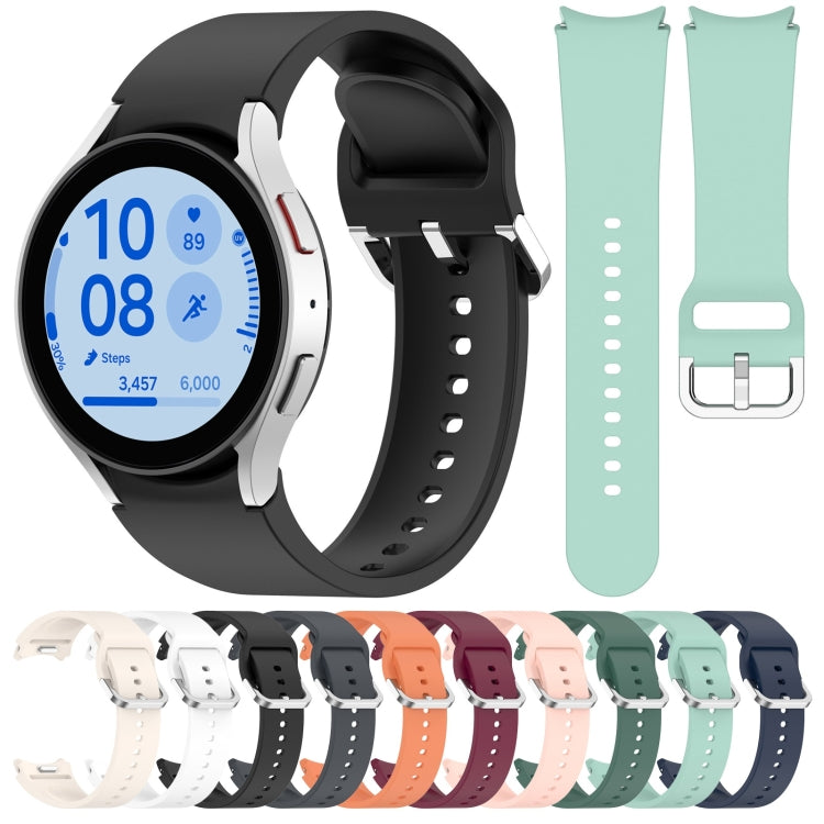 For Samsung Galaxy watch 5 Golf Edition Solid Color Silver Buckle Quick Release Silicone Watch Band(Starlight) by bashfashion