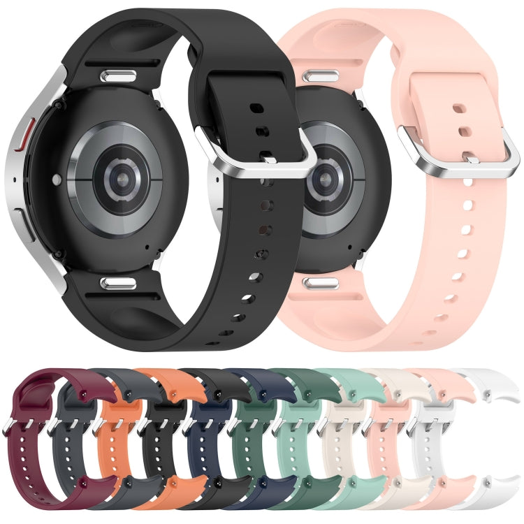 For Samsung Galaxy Watch 6 40mm Solid Color Silver Buckle Quick Release Silicone Watch Band(White) by bashfashion