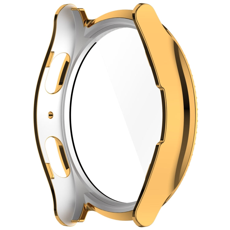 For Samsung Galaxy Watch 7 44mm Single Row Diamond PC + Tempered Film Integrated Watch Protective Case(Gold) by bashfashion