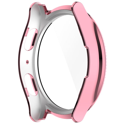 For Samsung Galaxy Watch 7 44mm Single Row Diamond PC + Tempered Film Integrated Watch Protective Case(Pink) by bashfashion