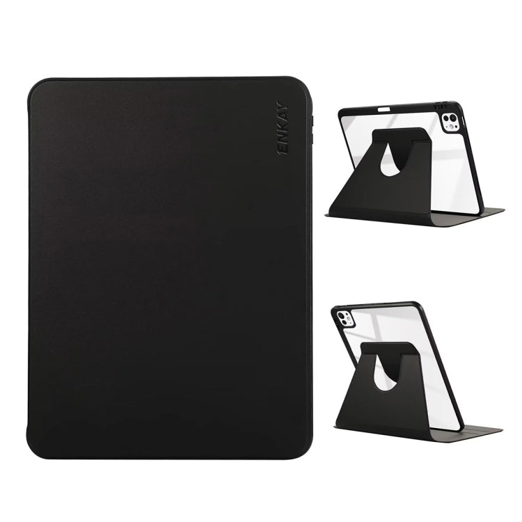 For iPad Pro 11 2025 / 2024 ENKAY 360 Rotation PMMA Leather Smart Tablet Case with Pen Slot(Black) by ENKAY