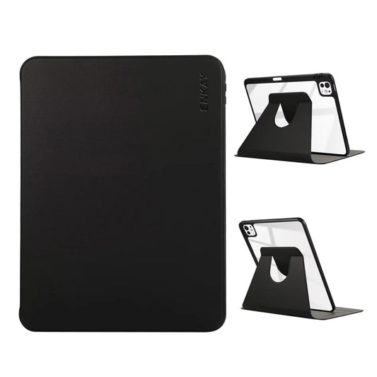 For iPad Pro 11 2025 / 2024 ENKAY 360 Rotation PMMA Leather Smart Tablet Case with Pen Slot(Black) by ENKAY