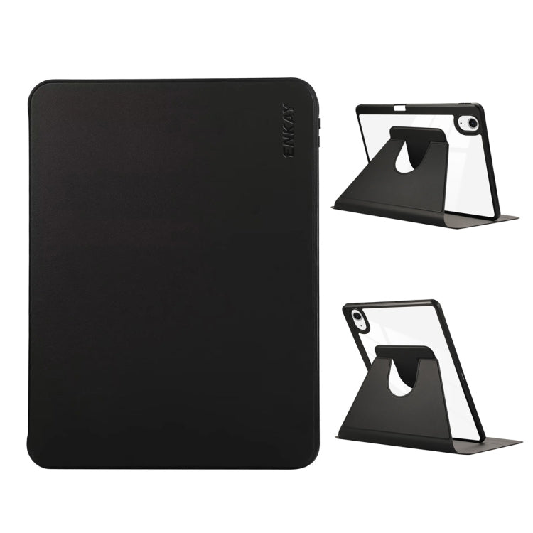 For iPad Pro Air 11 2025 / 2024 ENKAY 360 Rotation PMMA Leather Smart Tablet Case with Pen Slot(Black) by ENKAY