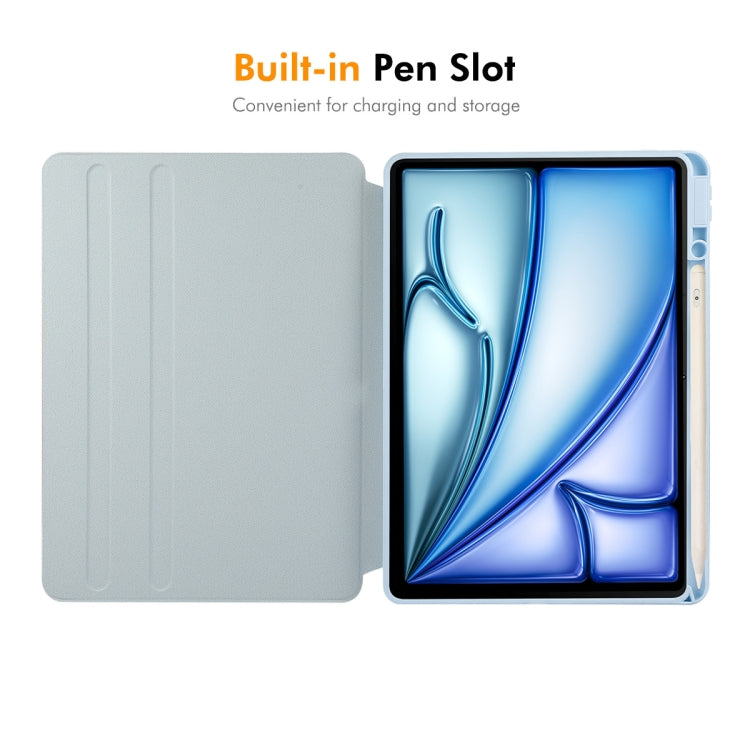 For iPad Pro Air 11 2025 / 2024 ENKAY 360 Rotation PMMA Leather Smart Tablet Case with Pen Slot(Grey) by ENKAY