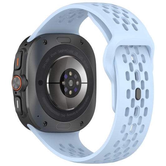 For Samsung Galaxy Watch Ultra 47mm Holes Style Square Buckle Solid Color Silicone Watch Band(Sky Blue) by bashfashion