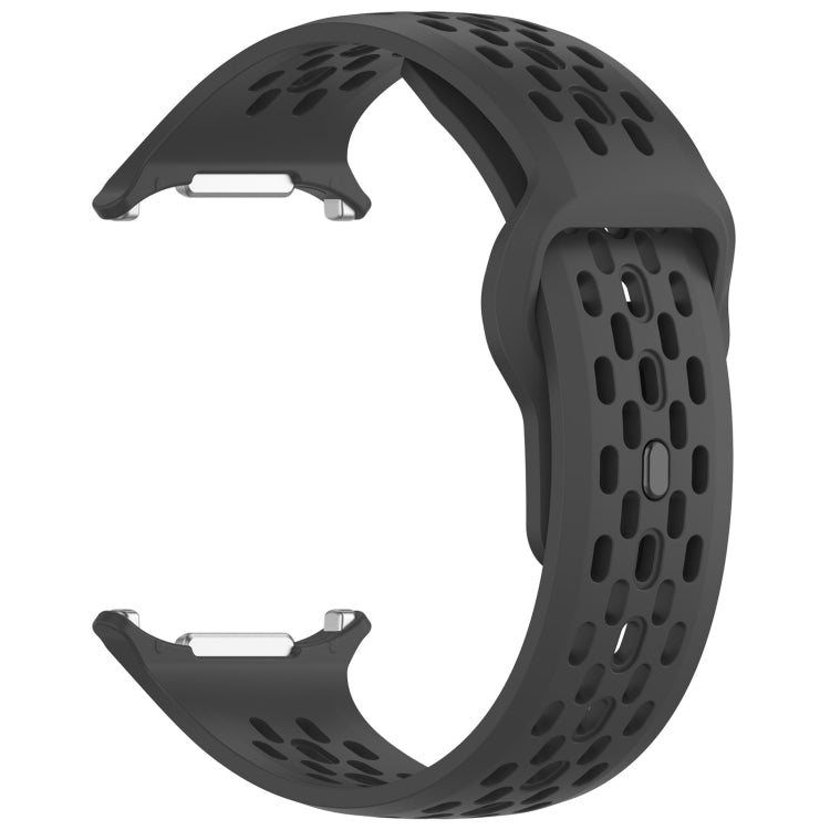 For Samsung Galaxy Watch Ultra 47mm Holes Style Square Buckle Solid Color Silicone Watch Band(Black) by bashfashion