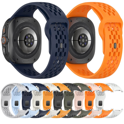 For Samsung Galaxy Watch Ultra 47mm Holes Style Square Buckle Solid Color Silicone Watch Band(Orange) by bashfashion