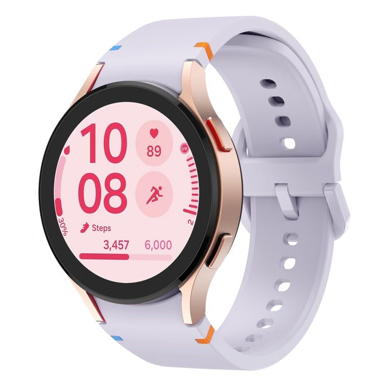 For Samsung Galaxy Watch FE 40mm Flat Sewing Design Silicone Watch Band(Purple) by bashfashion