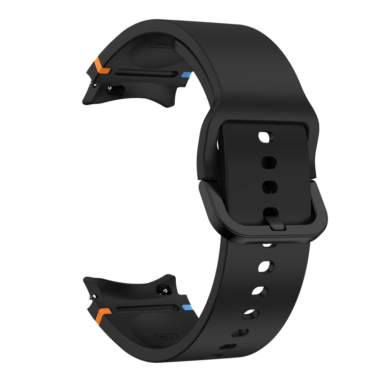 For Samsung Galaxy Watch FE 40mm Flat Sewing Design Silicone Watch Band(Black) by bashfashion