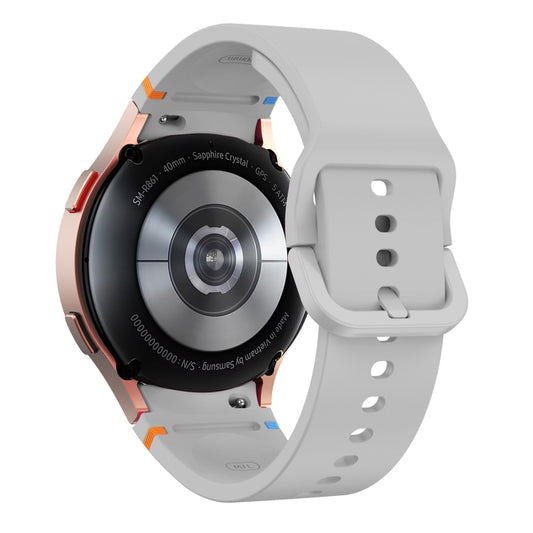 For Samsung Galaxy Watch FE 40mm Flat Sewing Design Silicone Watch Band(Light Gray) by bashfashion