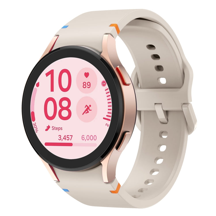 For Samsung Galaxy Watch FE 40mm Flat Sewing Design Silicone Watch Band(Starlight) by bashfashion