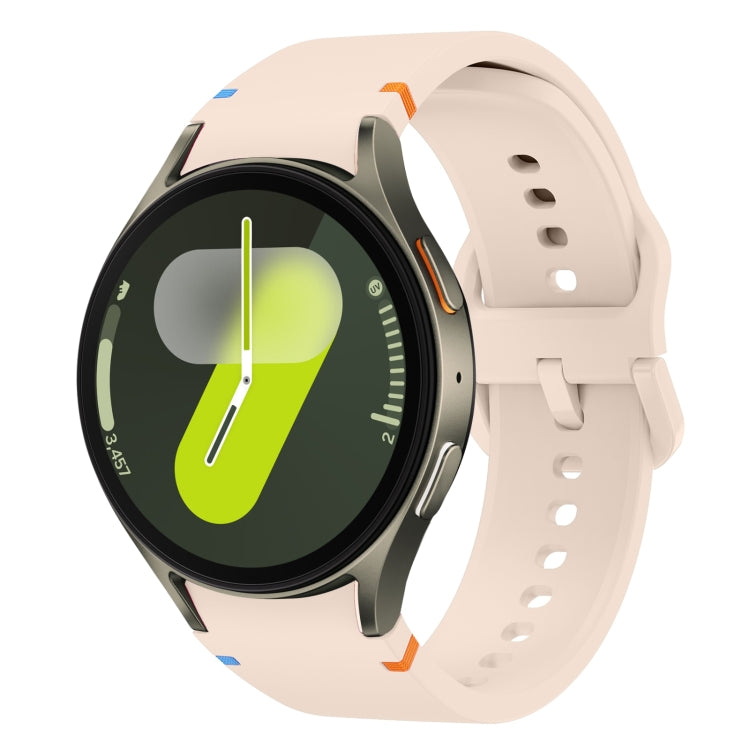 For Samsung Galaxy Watch 7 40mm Flat Sewing Design Silicone Watch Band(Pink) by bashfashion